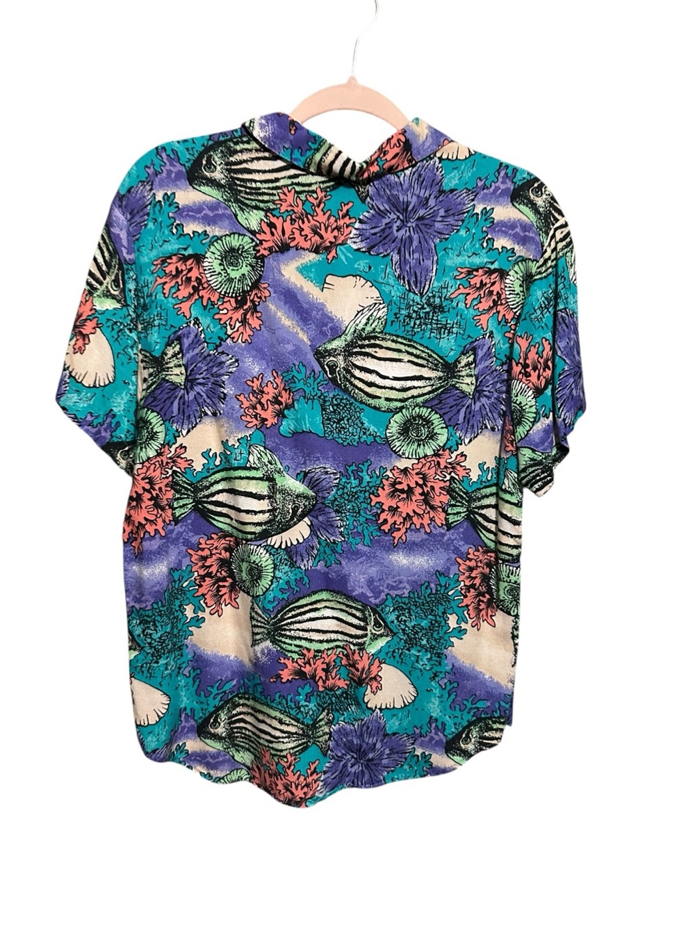 Casey & Max Vintage Ocean Theme Button Down Shirt Size M/L - Picture 3 of 5